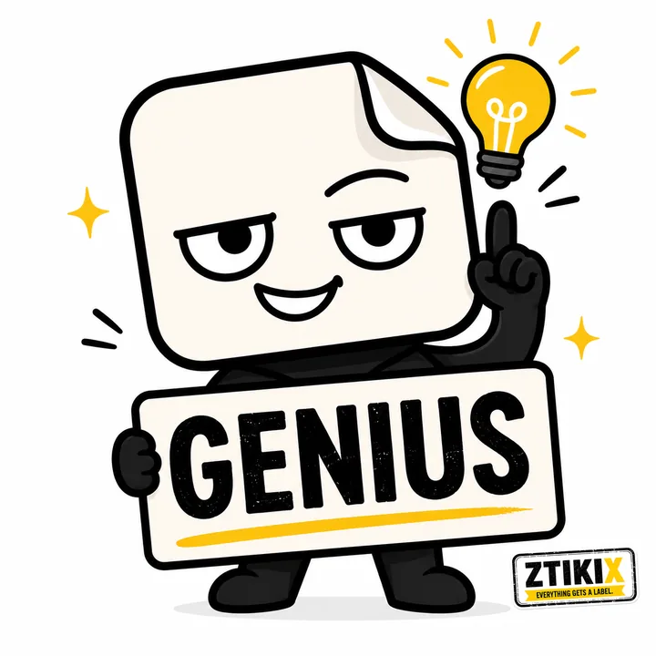 ZTIKIX holding the GENIUS label