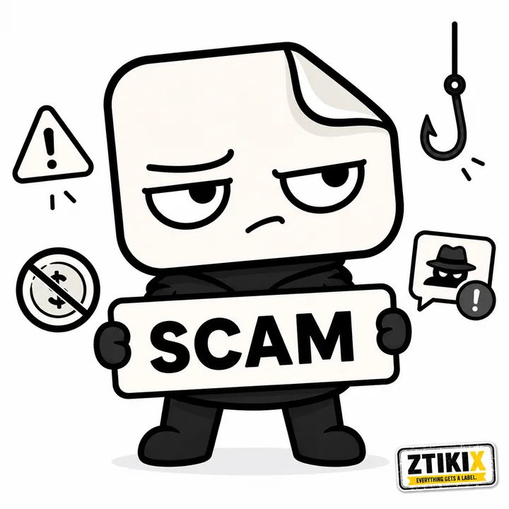 ZTIKIX holding the SCAM label